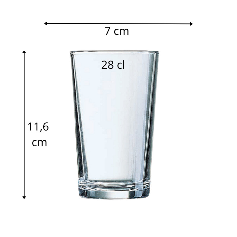 Gobelet verre trempé 28 cl Conique Arcoroc