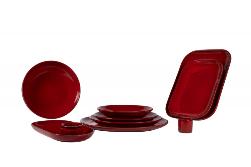 Assiette creuse rond rouge grès émaillé Ø 21 cm Gres Couleur Pro.mundi