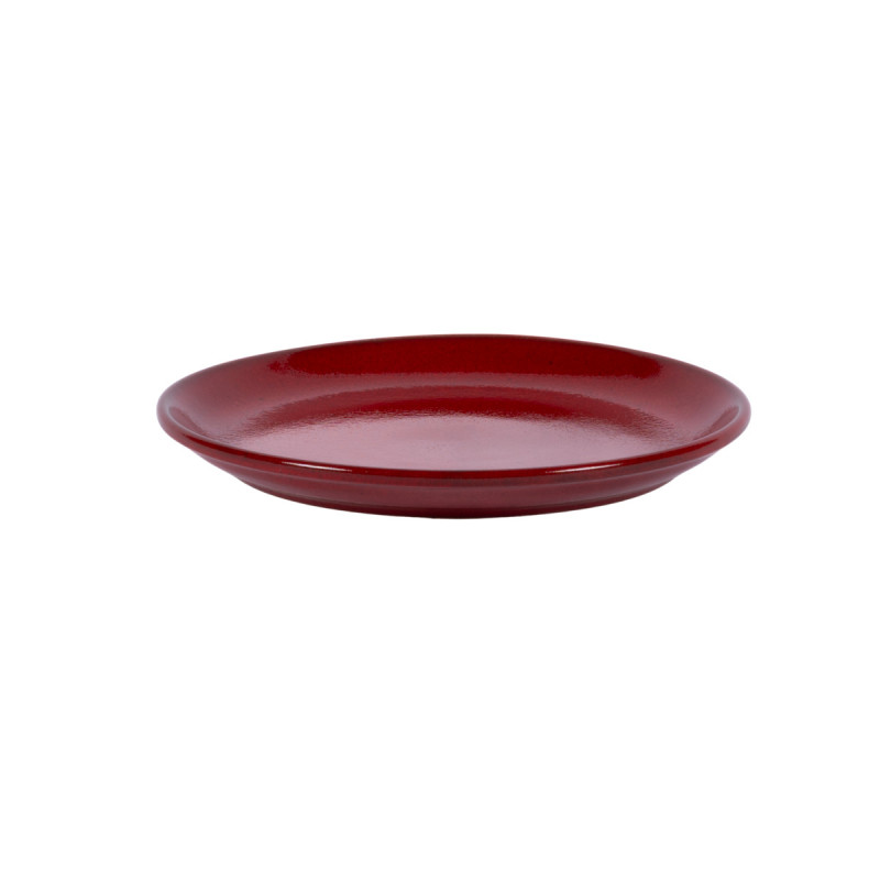 Assiette coupe plate rond rouge grès émaillé Ø 24 cm Gres Couleur Pro.mundi
