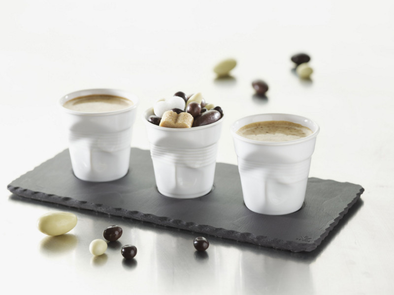 Sous-tasse à café gourmand rectangulaire noir porcelaine 25x12 cm Basalt Revol
