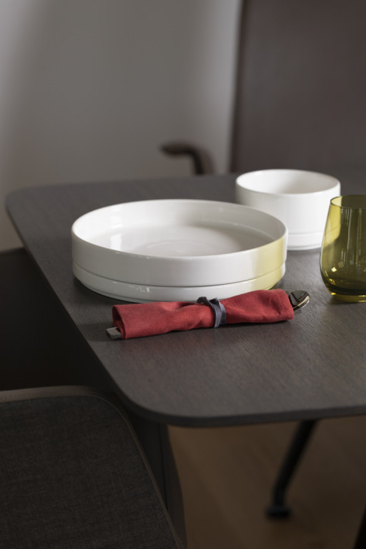 Assiette plate rond ivoire porcelaine vitrifiée Nordic Rak