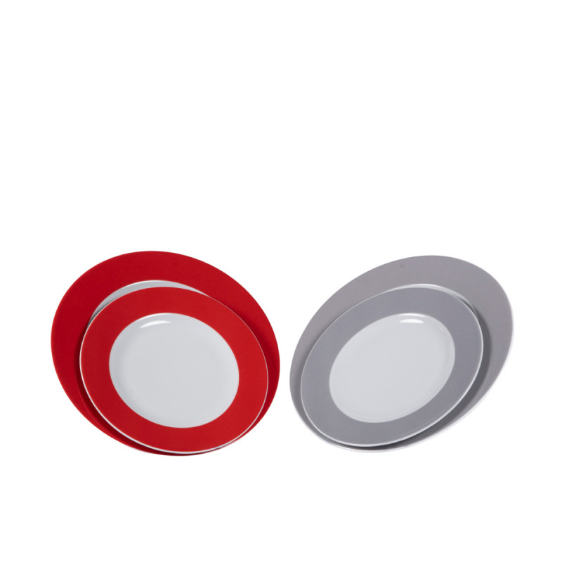 Assiette plate rond rouge porcelaine Ø 26 cm Roma Color Pro.mundi