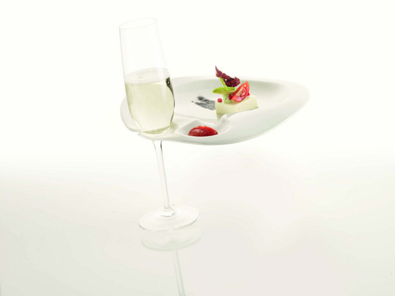 Assiette cocktail ovale ivoire porcelaine vitrifiée 22,7x18,6 cm Nabur Rak
