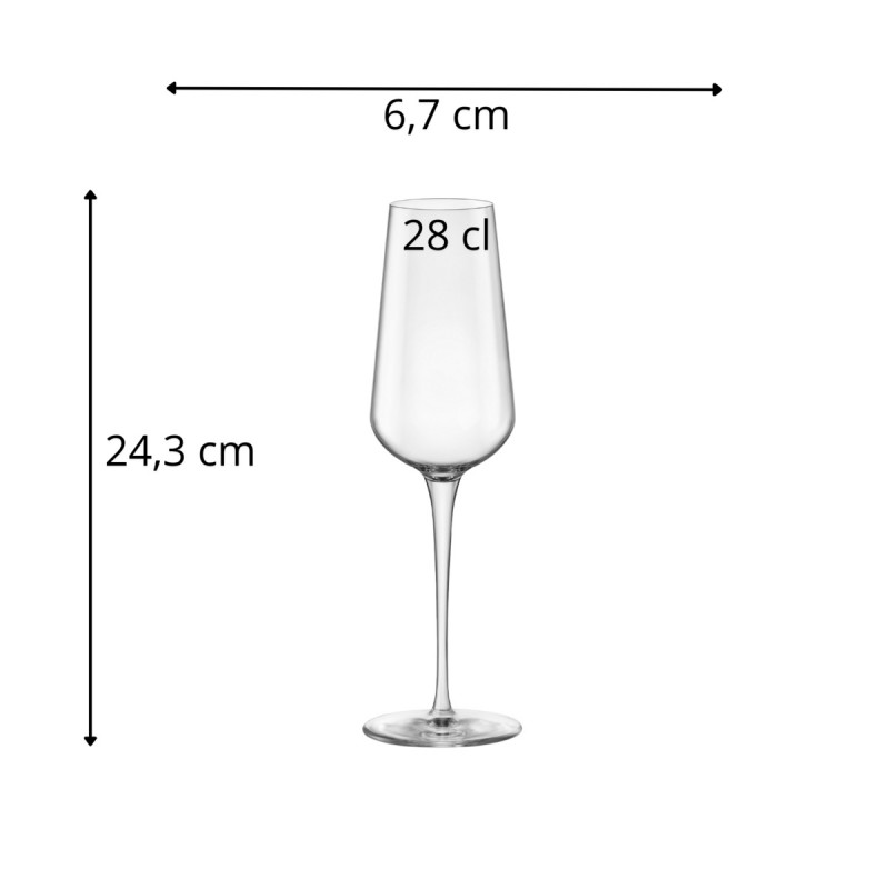 Flûte verre cristallin 28 cl Uno Bormioli Rocco
