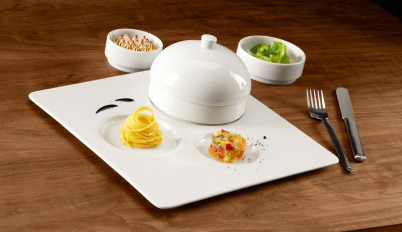 Assiette plate carré ivoire porcelaine vitrifiée 20,8x20,8 cm Allspice Rak