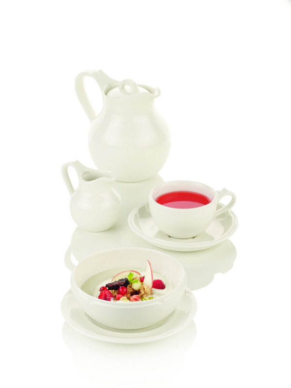 Sous-tasse à bouillon rond ivoire porcelaine vitrifiée Ø 17 cm Anna Rak
