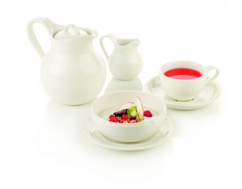 Sous-tasse à bouillon rond ivoire porcelaine vitrifiée Ø 17 cm Anna Rak