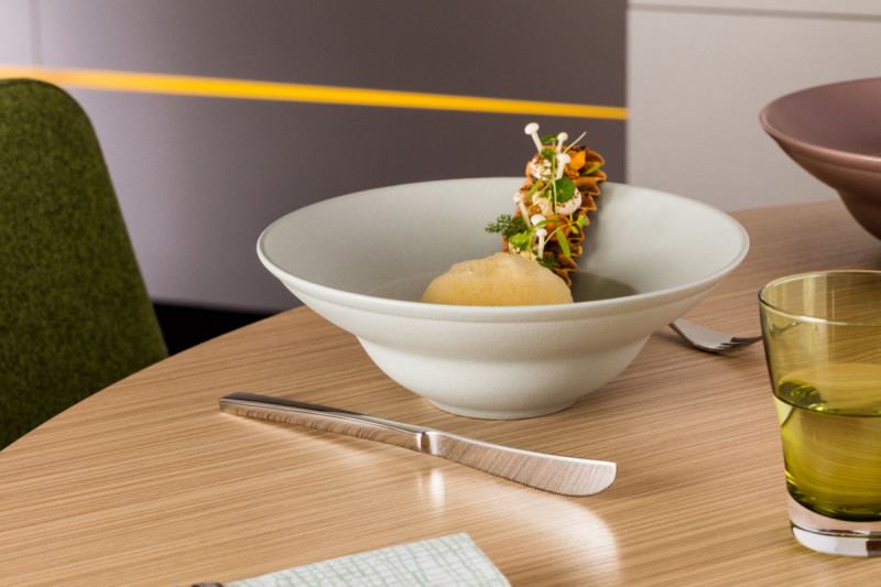 Assiette extra creuse rond Blanc sable porcelaine vitrifiée Ø 26,1 cm Neo Fusion Rak