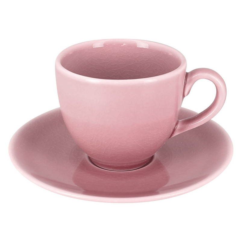 Tasse à déjeuner rond rose porcelaine vitrifiée 28 cl Ø 9 cm Vintage Rak