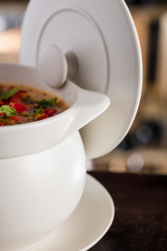 Couvercle pour cocotte rond rouge porcelaine vitrifiée Ø 8,5 cm Chefs Fusion Rak