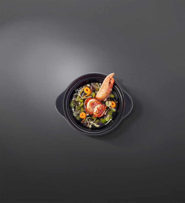 Couvercle pour cocotte rond gris porcelaine vitrifiée Ø 21,1 cm Chefs Fusion Rak