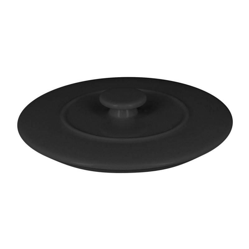 Soupière avec couvercle rond noir porcelaine vitrifiée Ø 15,7 cm Chefs Fusion Rak