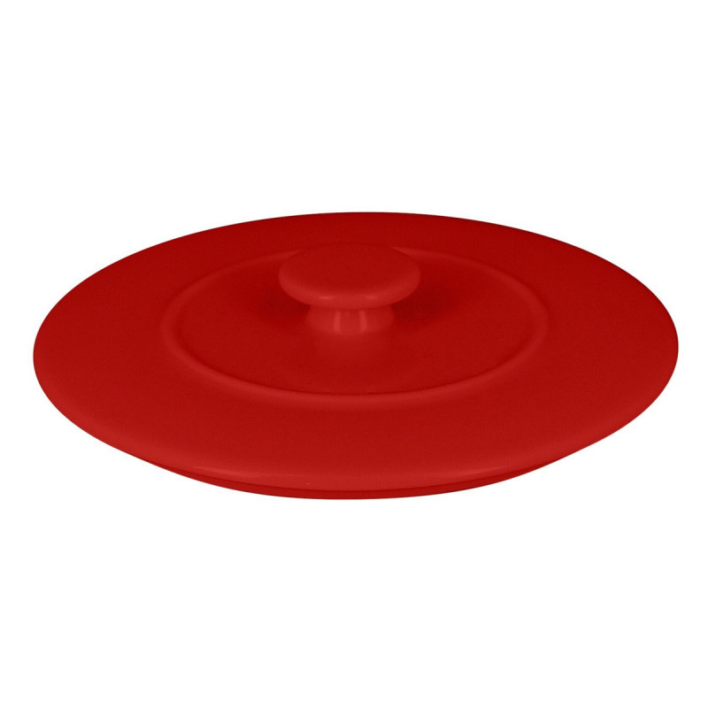 Soupière avec couvercle rond rouge porcelaine vitrifiée Ø 15,7 cm Chefs Fusion Rak