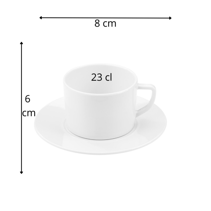 Tasse à thé rond blanc mélamine 23 cl Ø 8 cm Prestige Platex