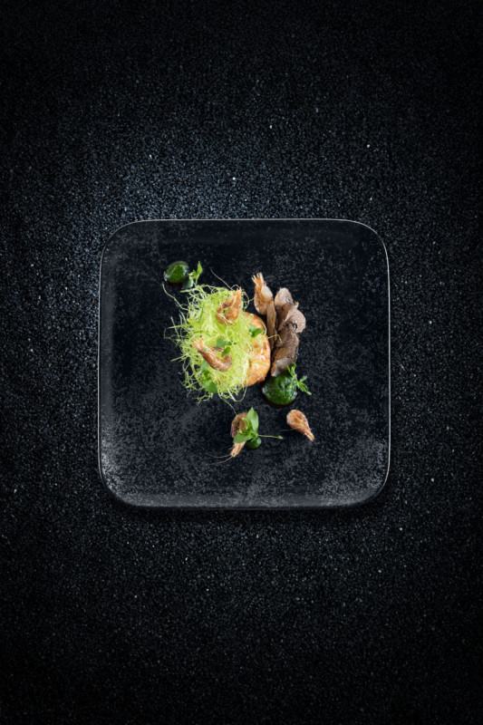 Assiette plate carré noir porcelaine vitrifiée 24x24 cm Karbon Rak