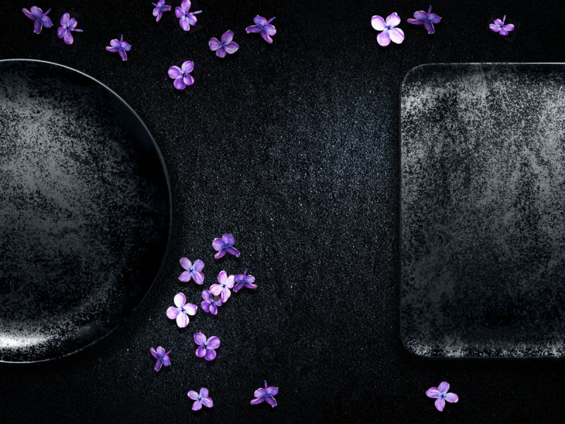 Assiette plate carré noir porcelaine vitrifiée 33x33 cm Karbon Rak