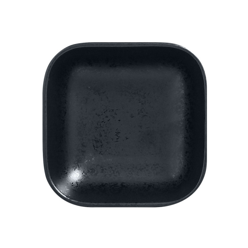 Ravier carré noir porcelaine vitrifiée 15 cm Karbon Rak