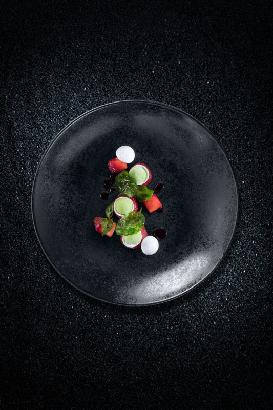Assiette plate rond noir porcelaine vitrifiée Ø 28,2 cm Karbon Rak