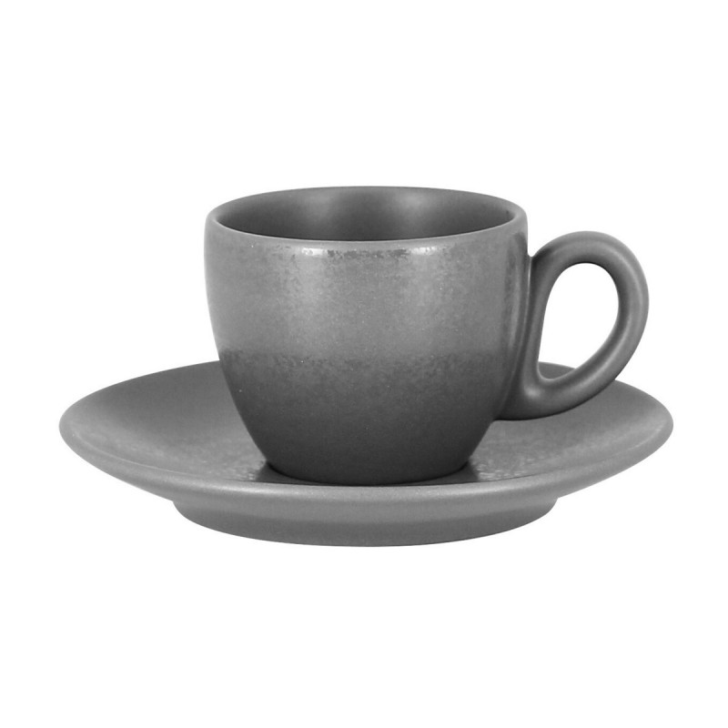 Tasse à expresso rond gris porcelaine vitrifiée 8 cl Ø 6,5 cm Shale Rak