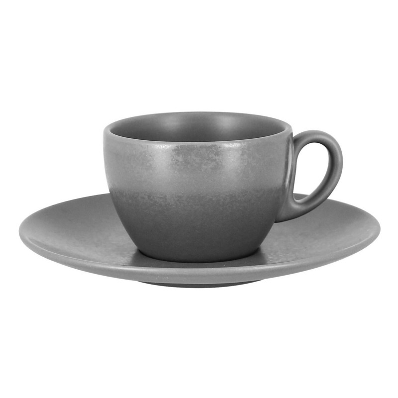 Sous-tasse à thé rond gris porcelaine vitrifiée Ø 17 cm Shale Rak