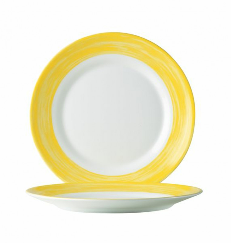 Assiette plate rond blanc verre opal Ø 25,4 cm Brush Arcoroc