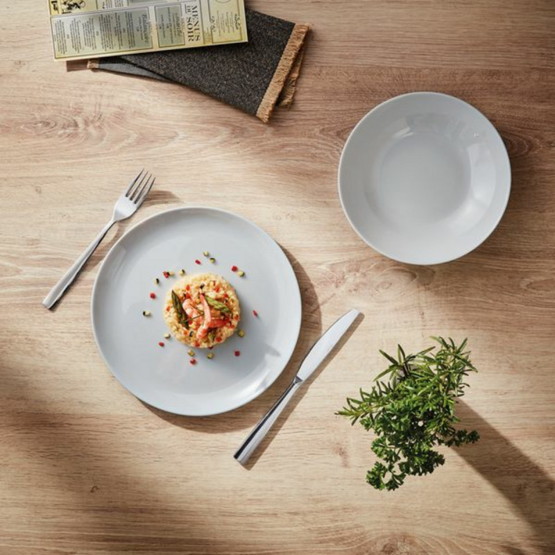 Assiette plate rond gris verre opal Ø 25 cm Evolutions Arcoroc