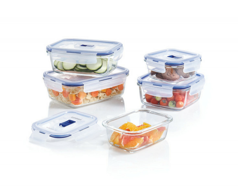 Boîte avec couvercle carré transparent verre trempé 12 cm Pure Box Active Luminarc