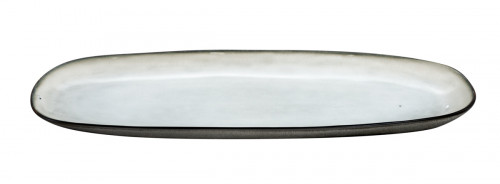 Plat ovale blanc grès 35,5 cm Shadow Medard De Noblat