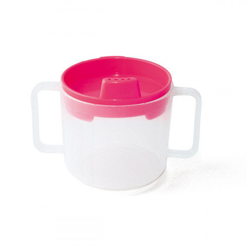 Tasse avec anses et couvercle à bec rond grenadine polypropylène (pp) 20 cl Vaisselle Enfance Plastorex