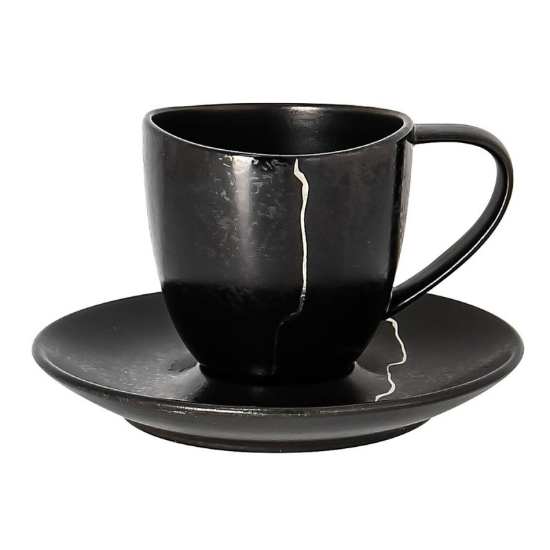 Tasse à déjeuner noir porcelaine 30 cl Ø 8,5 cm Kintzoo Rak