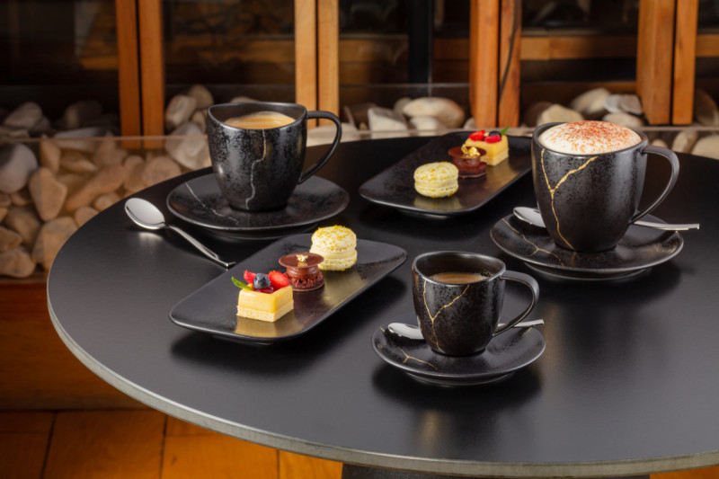 Tasse à déjeuner noir porcelaine 30 cl Ø 8,5 cm Kintzoo Rak