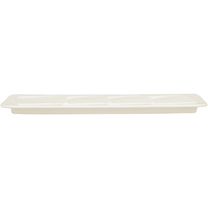 Assiette plate rectangulaire blanc porcelaine vitrifiée 37,5x14,5 cm Create Rak