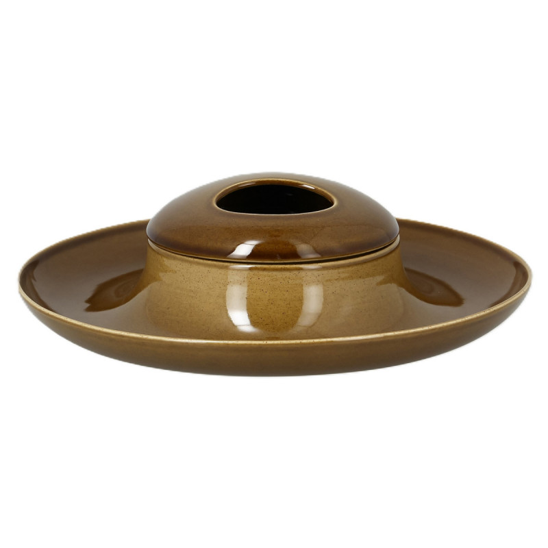 Assiette creuse rond bronze porcelaine vitrifiée Ø 29,5 cm Ashore Rak