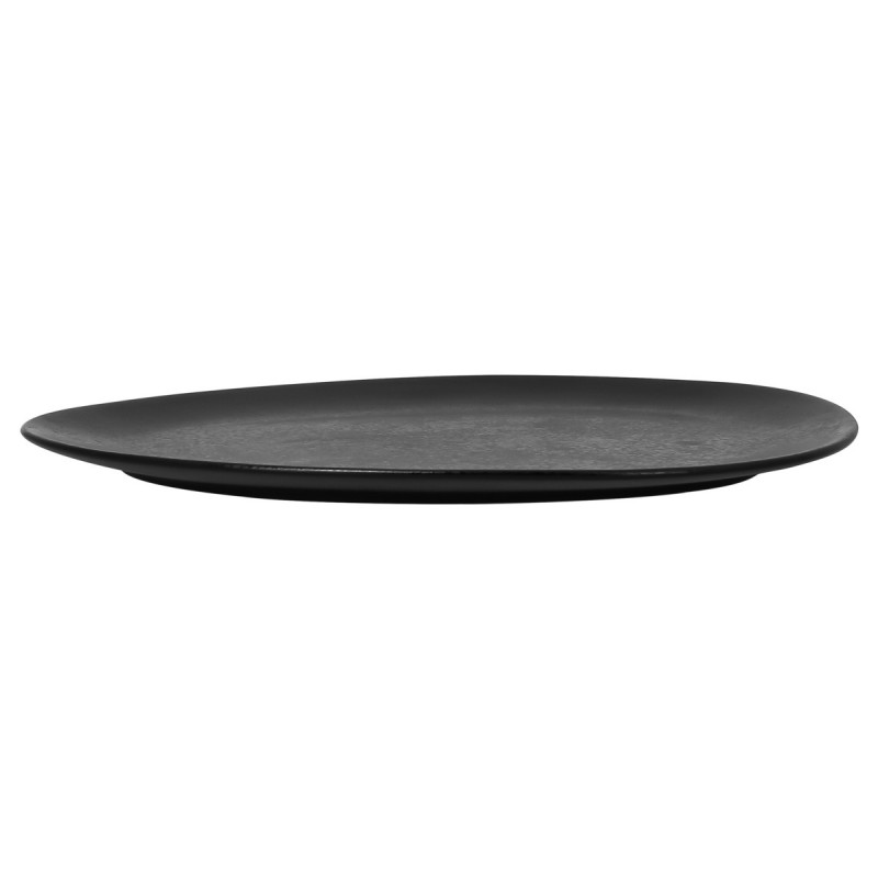 Assiette plate noir porcelaine vitrifiée 26,8x21,5 cm Shaped Rak