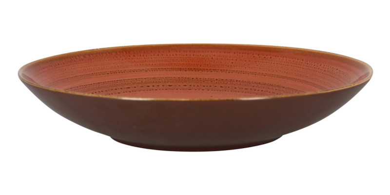 Assiette coupe creuse rond orange porcelaine vitrifiée Ø 29,9 cm Twirl Rak
