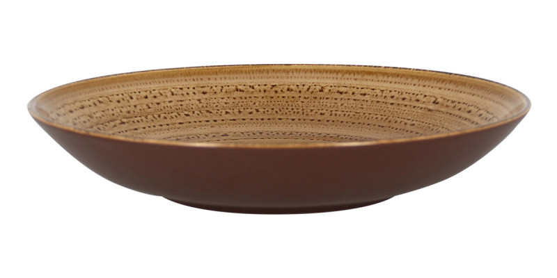 Assiette coupe creuse rond marron porcelaine vitrifiée Ø 25,9 cm Twirl Rak