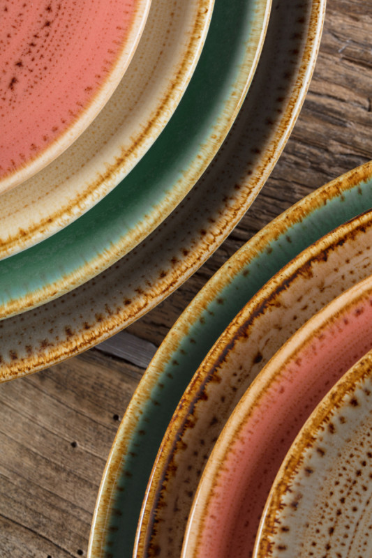 Assiette extra creuse rond brun porcelaine vitrifiée Ø 22,7 cm Twirl Rak