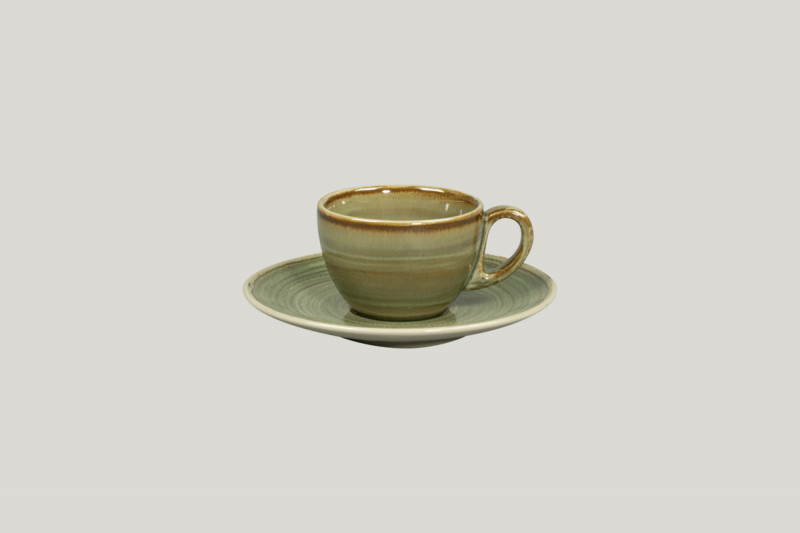 Sous tasse à café rond vert porcelaine Ø 15 cm Rakstone Spot Rak