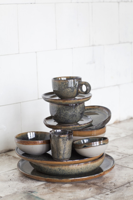 Pot à sauce rond gris grès émaillé Ø 11 cm Surface Serax