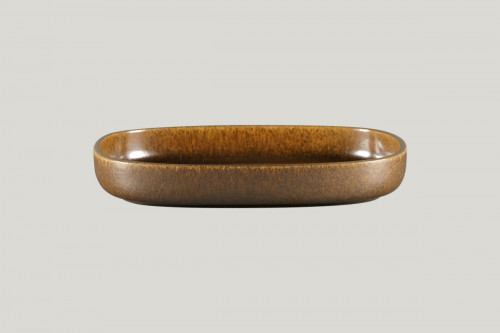 Plat creux ovale bronze porcelaine 30 cm Rakstone Ease Rak