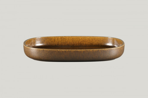 Plat creux ovale bronze porcelaine 33,2 cm Rakstone Ease Rak
