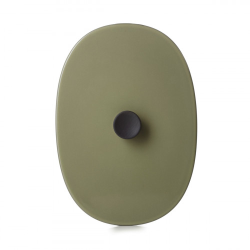 Couvercle pour plat ovale vert porcelaine 26x18,5 cm Caractere Revol