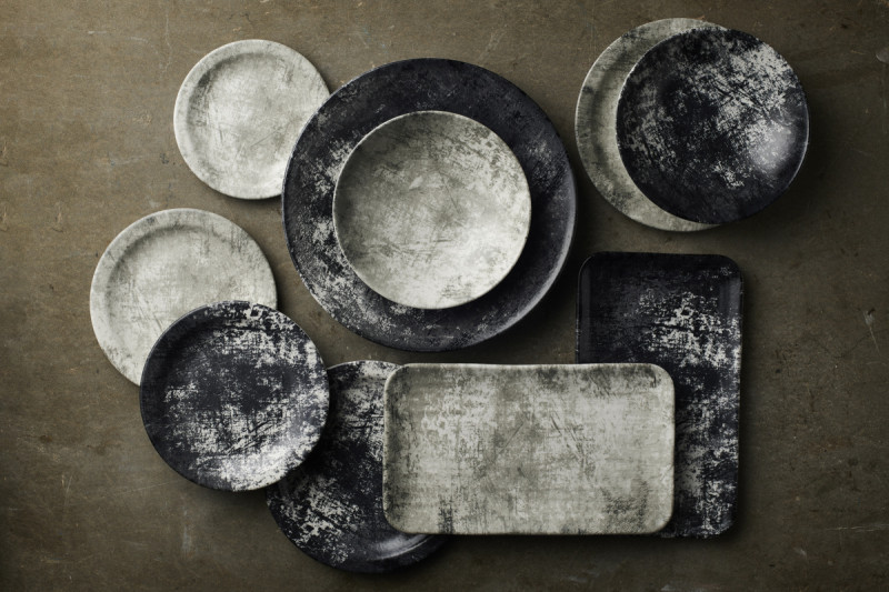 Assiette coupe plate rectangulaire gris porcelaine 27x16 cm Urban Dudson Dudson