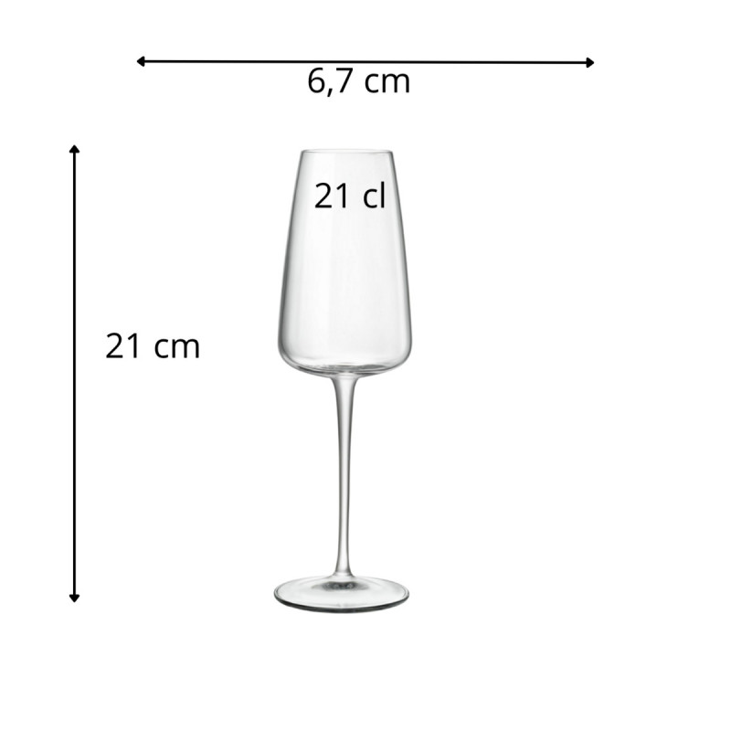 Flûte verre cristallin 21 cl Meravigliosi Luigi Bormioli
