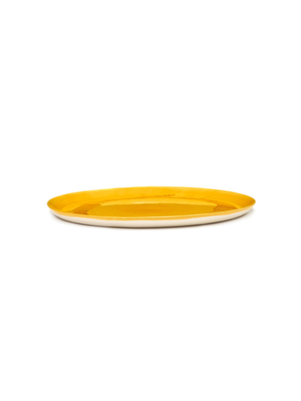 Assiette plate rond sunny yellow - stripes rouge grès Ø 35 cm Feast By Ottolenghi Serax