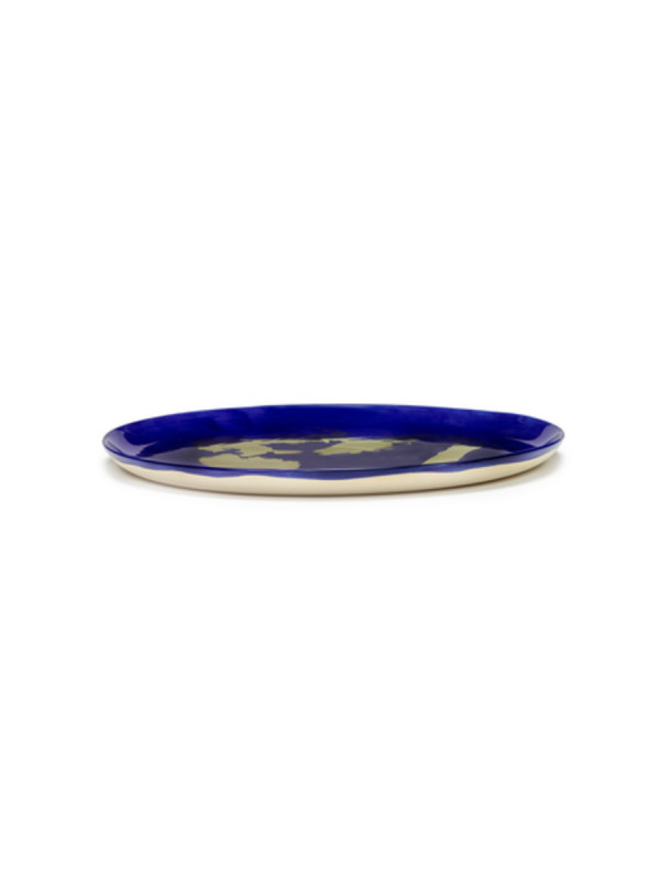 Assiette plate rond lapis lazuli poivron or grès émaillé Ø 35 cm Feast By Ottolenghi Serax