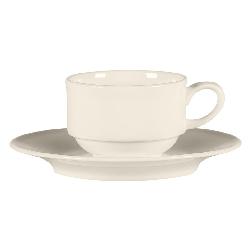 Soucoupe pour tasse à expresso rond ivoire porcelaine bone china Ø 11,9 cm Bravura Rak