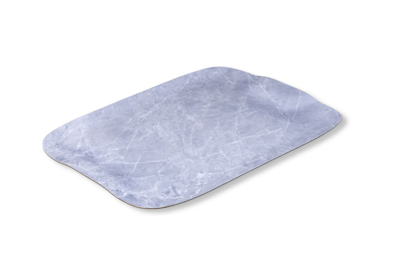 Plateau bois marbre gris 46x36 cm Papillon Platex