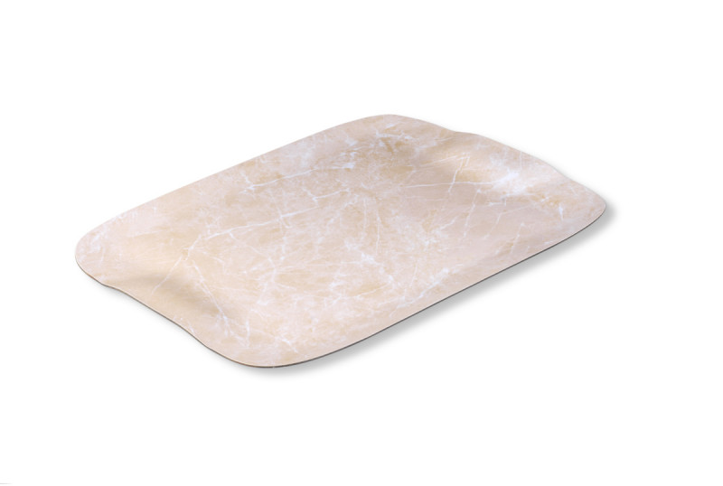 Plateau bois marbre beige 60x40 cm Papillon Platex