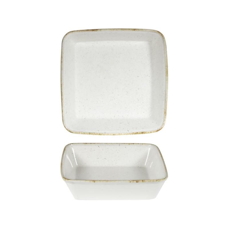 Plat buffet porcelaine vitrifiée barley white 25x25x6,2 cm 2 L Stonecast Hints Churchill